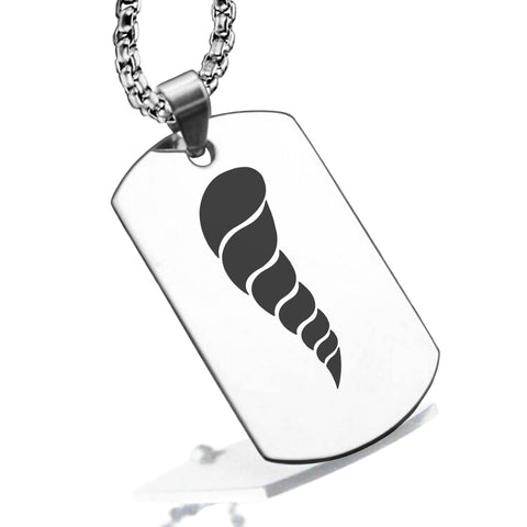 Stainless Steel Cornicello Italian Horn Good Luck Charm Dog Tag Pendant