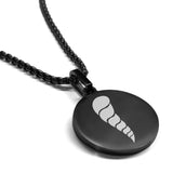 Stainless Steel Cornicello Italian Horn Good Luck Charm Round Medallion Pendant