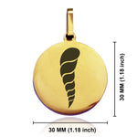 Stainless Steel Cornicello Italian Horn Good Luck Charm Round Medallion Pendant