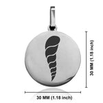 Stainless Steel Cornicello Italian Horn Good Luck Charm Round Medallion Pendant