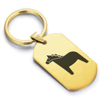 Stainless Steel Dala Horse Good Luck Charm Dog Tag Keychain