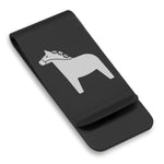 Stainless Steel Dala Horse Good Luck Charm Classic Slim Money Clip