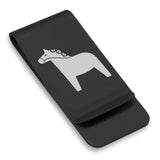Stainless Steel Dala Horse Good Luck Charm Classic Slim Money Clip