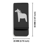 Stainless Steel Dala Horse Good Luck Charm Classic Slim Money Clip