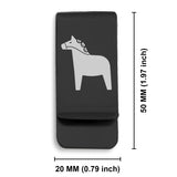 Stainless Steel Dala Horse Good Luck Charm Classic Slim Money Clip