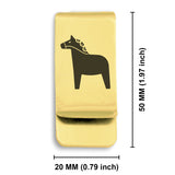 Stainless Steel Dala Horse Good Luck Charm Classic Slim Money Clip