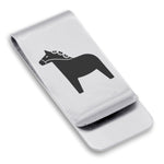 Stainless Steel Dala Horse Good Luck Charm Classic Slim Money Clip