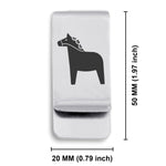 Stainless Steel Dala Horse Good Luck Charm Classic Slim Money Clip