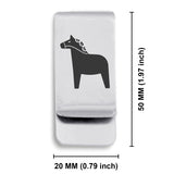 Stainless Steel Dala Horse Good Luck Charm Classic Slim Money Clip