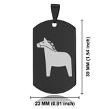 Stainless Steel Dala Horse Good Luck Charm Dog Tag Pendant