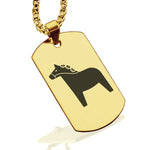 Stainless Steel Dala Horse Good Luck Charm Dog Tag Pendant