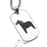 Stainless Steel Dala Horse Good Luck Charm Dog Tag Pendant