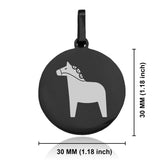 Stainless Steel Dala Horse Good Luck Charm Round Medallion Pendant