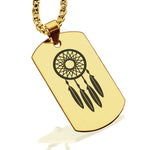 Stainless Steel Dream Catcher Good Luck Charm Dog Tag Pendant