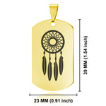 Stainless Steel Dream Catcher Good Luck Charm Dog Tag Pendant