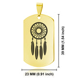 Stainless Steel Dream Catcher Good Luck Charm Dog Tag Pendant