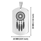 Stainless Steel Dream Catcher Good Luck Charm Dog Tag Pendant