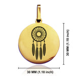 Stainless Steel Dream Catcher Good Luck Charm Round Medallion Keychain