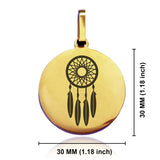 Stainless Steel Dream Catcher Good Luck Charm Round Medallion Keychain