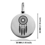 Stainless Steel Dream Catcher Good Luck Charm Round Medallion Keychain
