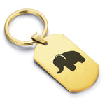 Stainless Steel Elephant Good Luck Charm Dog Tag Keychain