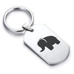 Stainless Steel Elephant Good Luck Charm Dog Tag Keychain