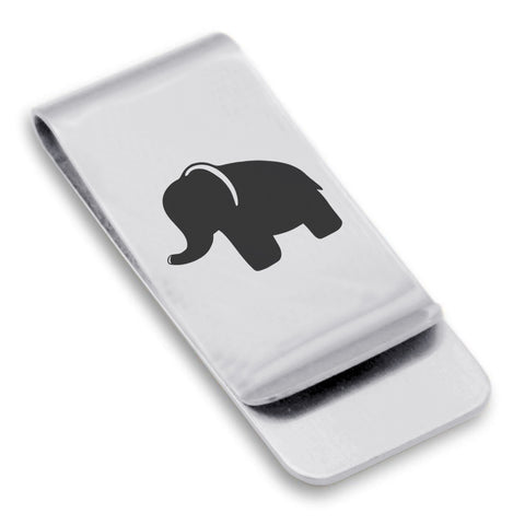 Stainless Steel Elephant Good Luck Charm Classic Slim Money Clip