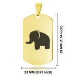 Stainless Steel Elephant Good Luck Charm Dog Tag Keychain