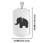 Stainless Steel Elephant Good Luck Charm Dog Tag Keychain