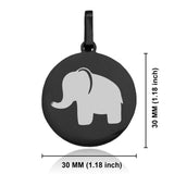 Stainless Steel Elephant Good Luck Charm Round Medallion Pendant