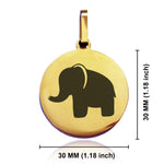 Stainless Steel Elephant Good Luck Charm Round Medallion Keychain