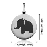 Stainless Steel Elephant Good Luck Charm Round Medallion Pendant