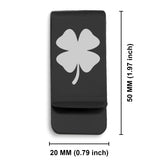 Stainless Steel Four Leaf Clover Good Luck Charm Classic Slim Money Clip