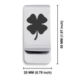 Stainless Steel Four Leaf Clover Good Luck Charm Classic Slim Money Clip