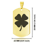 Stainless Steel Four Leaf Clover Good Luck Charm Dog Tag Pendant