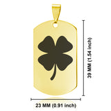 Stainless Steel Four Leaf Clover Good Luck Charm Dog Tag Pendant