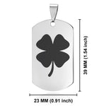 Stainless Steel Four Leaf Clover Good Luck Charm Dog Tag Pendant