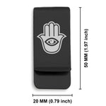 Stainless Steel Hamsa Good Luck Charm Classic Slim Money Clip