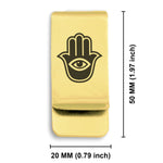 Stainless Steel Hamsa Good Luck Charm Classic Slim Money Clip