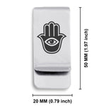 Stainless Steel Hamsa Good Luck Charm Classic Slim Money Clip