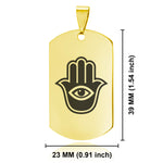Stainless Steel Hamsa Good Luck Charm Dog Tag Keychain