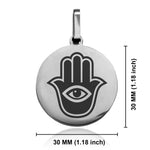 Stainless Steel Hamsa Good Luck Charm Round Medallion Pendant