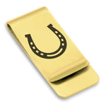 Stainless Steel Horseshoe Good Luck Charm Classic Slim Money Clip