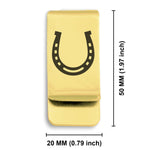 Stainless Steel Horseshoe Good Luck Charm Classic Slim Money Clip