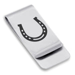 Stainless Steel Horseshoe Good Luck Charm Classic Slim Money Clip