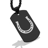 Stainless Steel Horseshoe Good Luck Charm Dog Tag Pendant