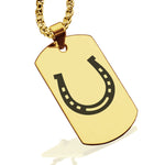 Stainless Steel Horseshoe Good Luck Charm Dog Tag Pendant