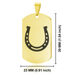 Stainless Steel Horseshoe Good Luck Charm Dog Tag Pendant