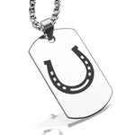 Stainless Steel Horseshoe Good Luck Charm Dog Tag Pendant