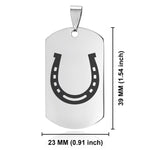 Stainless Steel Horseshoe Good Luck Charm Dog Tag Pendant
